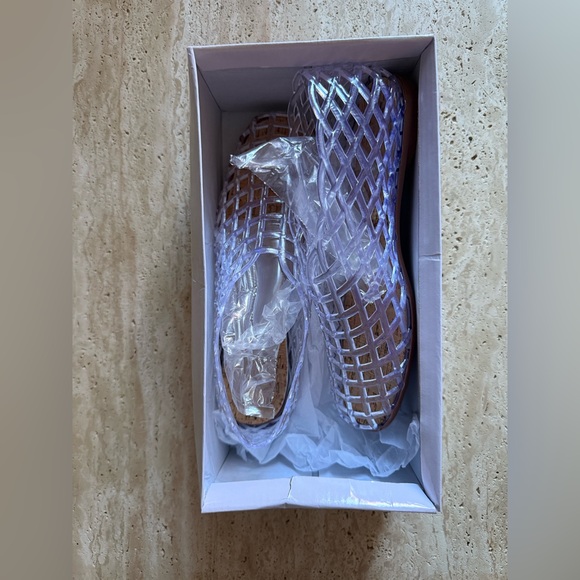 Clear Mesh Jellies: New in Box; Size 8; Slip-On Shoes Jelly Mesh Ballet Flats - Picture 2 of 3
